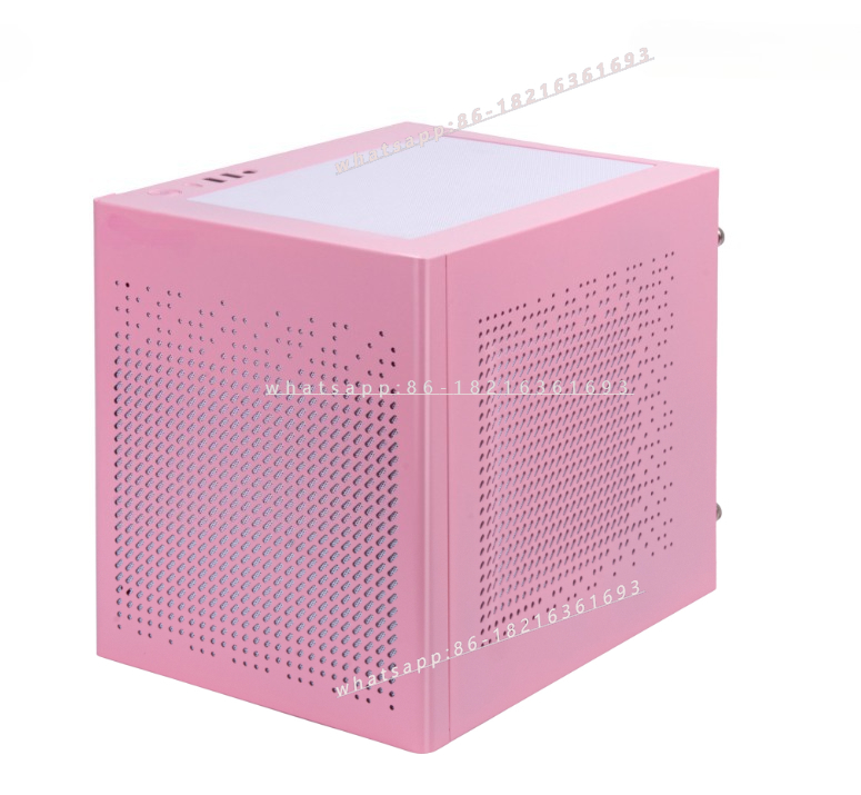 Pc Gaming Pink - เคสคอมพิวเตอร์ตั้งโต๊ะขนาดเล็กแบบระบายความร้อนด้วยน้ำ SG16 สีชมพูขาว รองรับเมนบอร์ด ITX และ