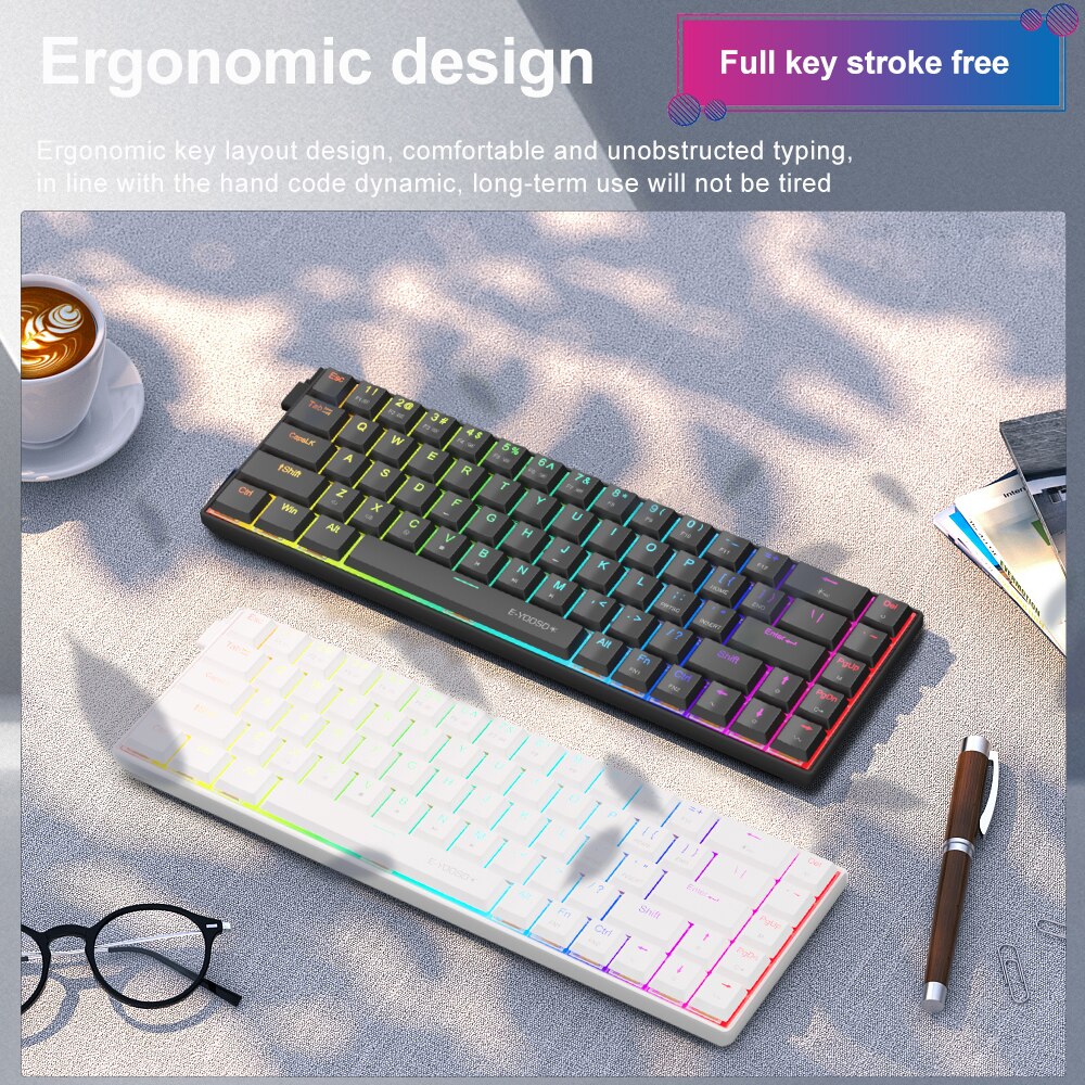 E-YOOSO A68 RGB Mini Slim USB  - Pc Gaming Pink บทวิจารณ์และราคา